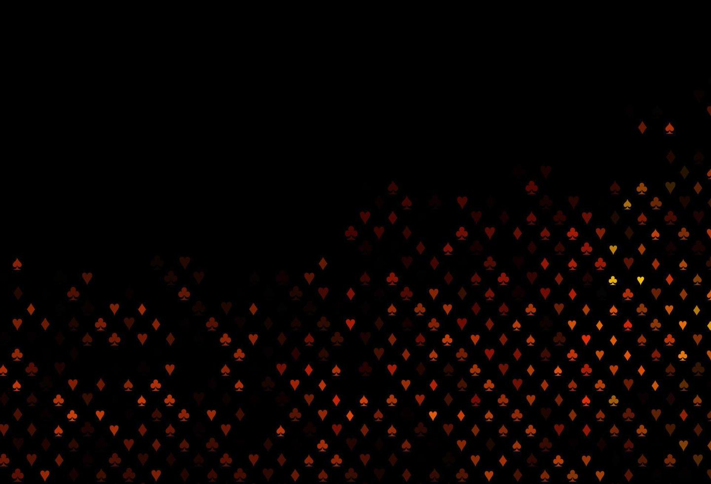 Dark orange vector background with cards signs.
