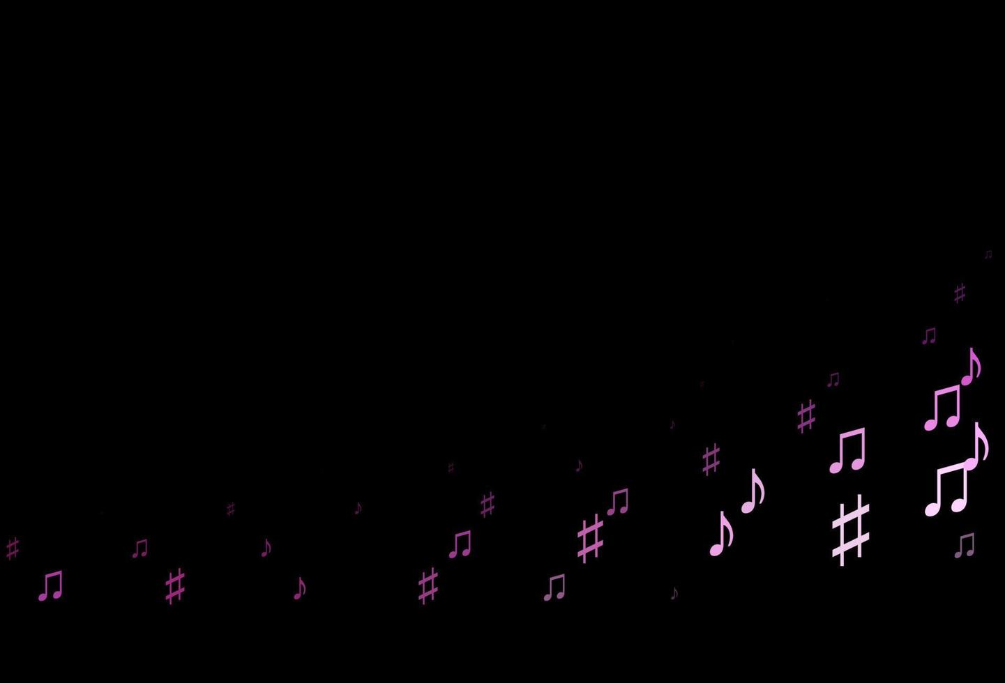Dark Pink vector backdrop with music notes.