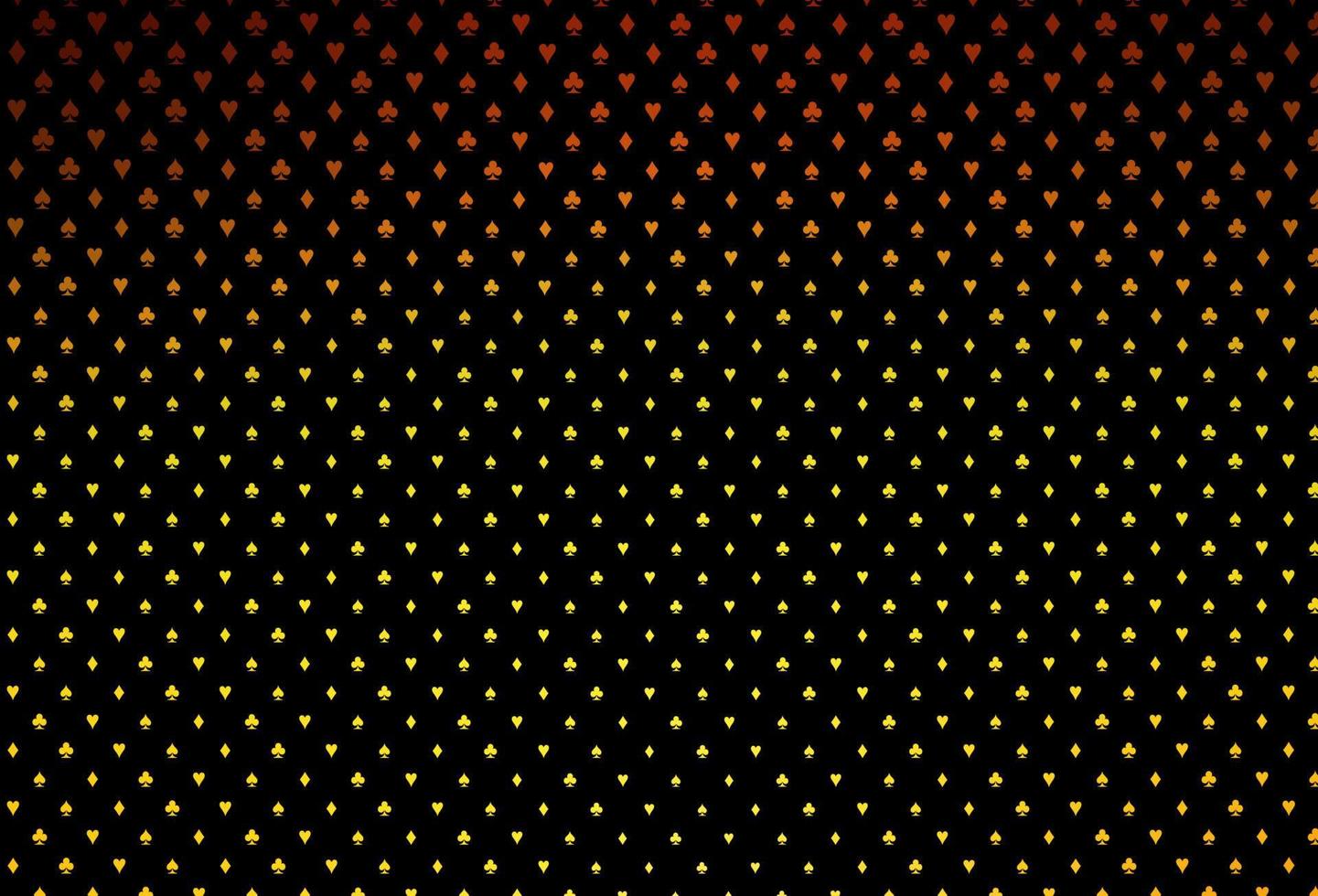 Dark orange vector cover with symbols of gamble.