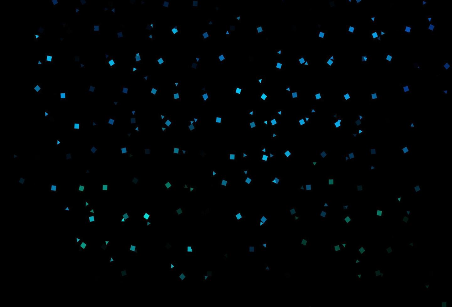 Fondo de vector azul oscuro, verde con triángulos, círculos, cubos.