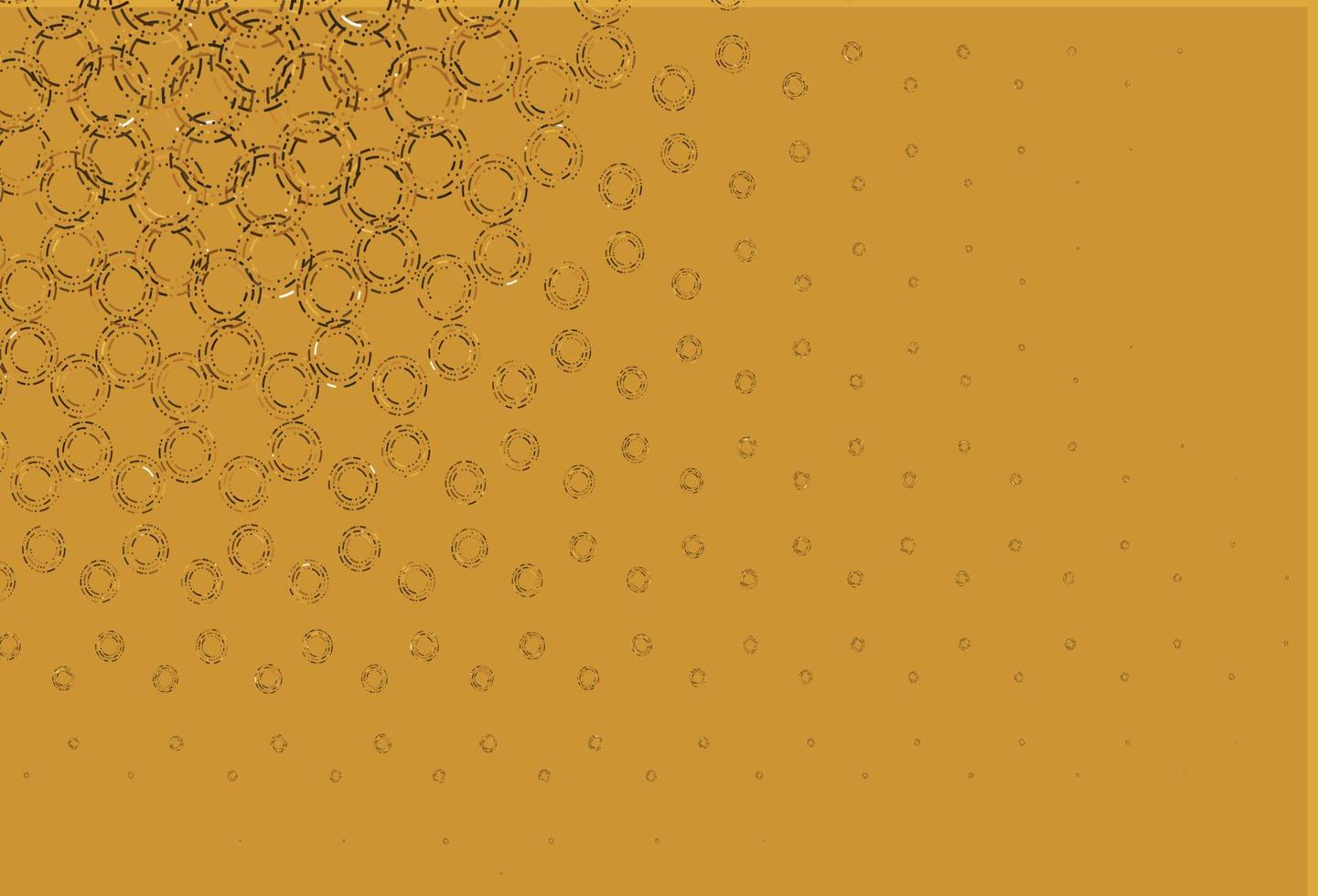 textura de vector amarillo claro, naranja con discos.