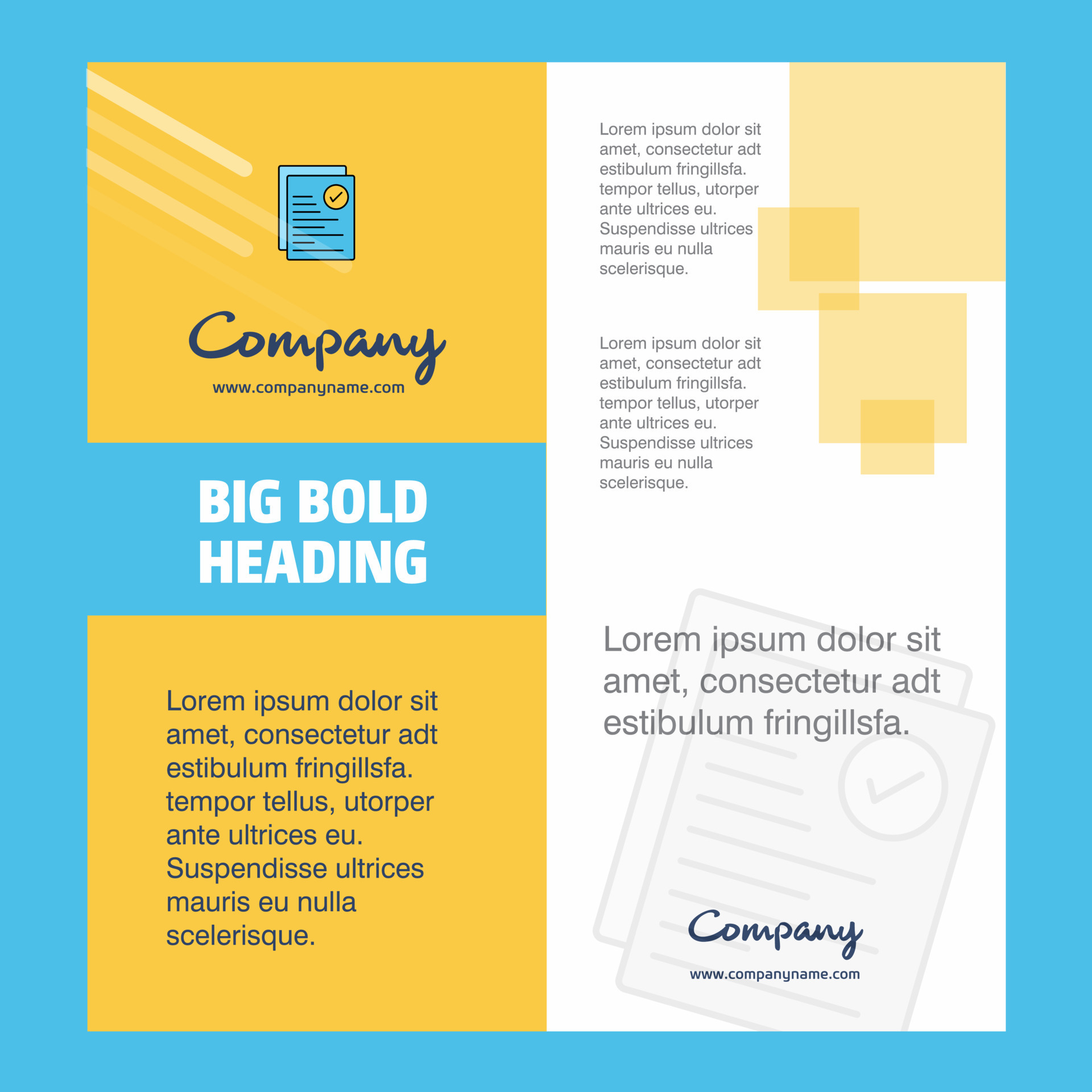 Text document company brochure title page design company profile annual 