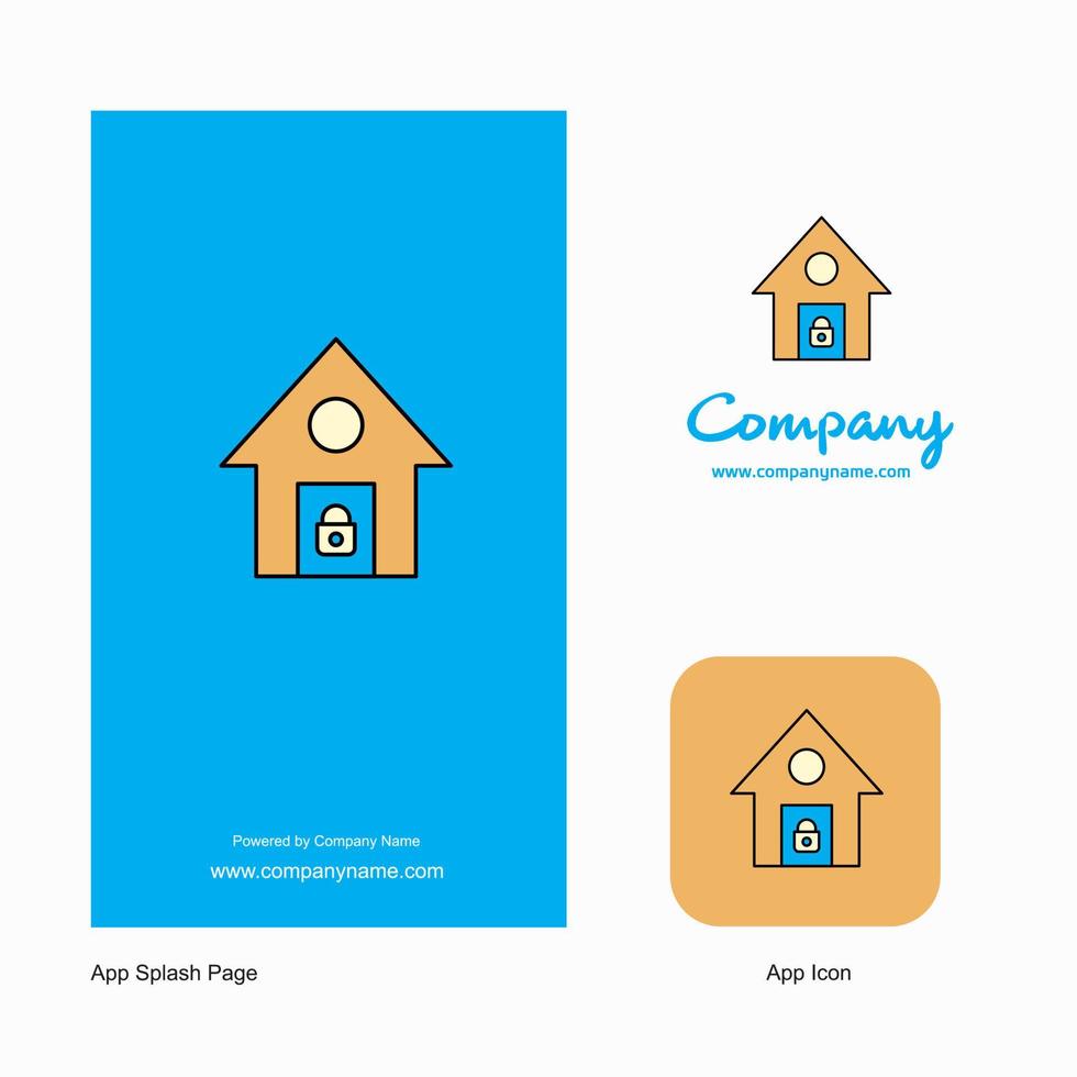 Secure house Company Logo App Icon and Splash Page Design Creative Business App Design Elements vector