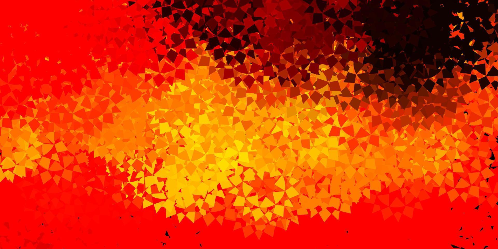 Dark orange vector background with triangles.