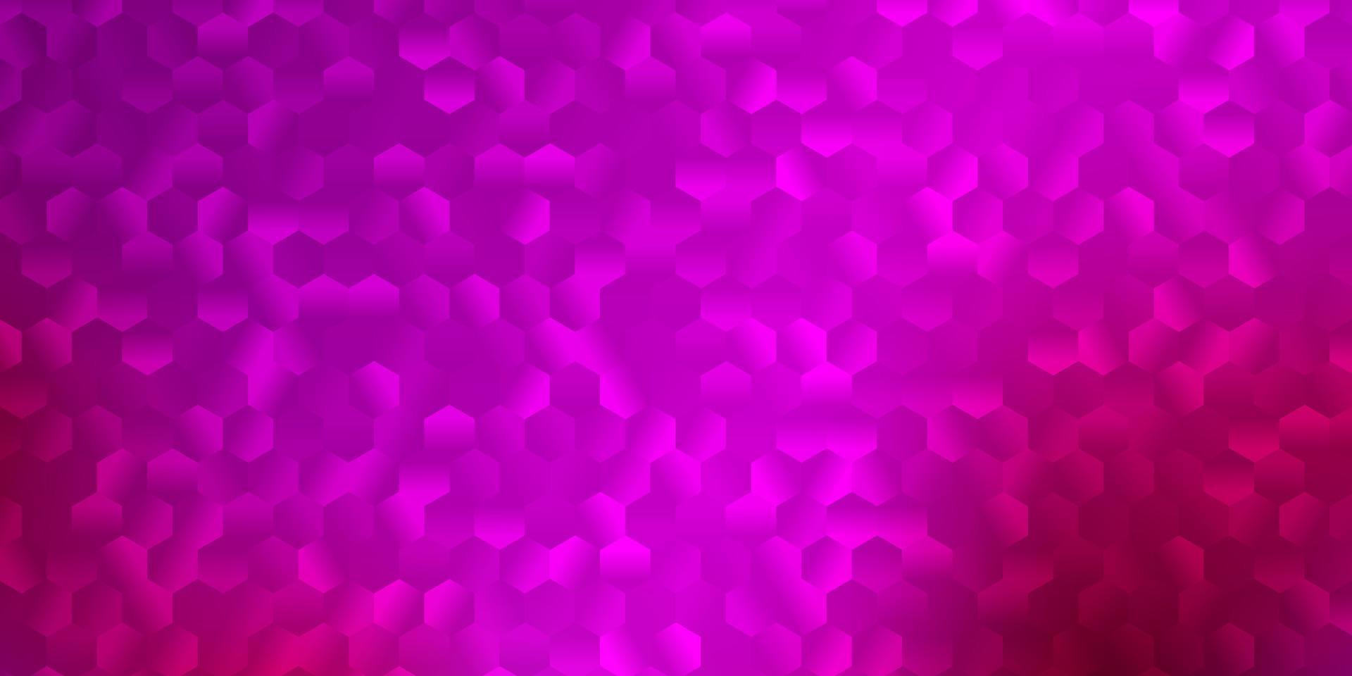 diseño de vector rosa claro con formas de hexágonos.
