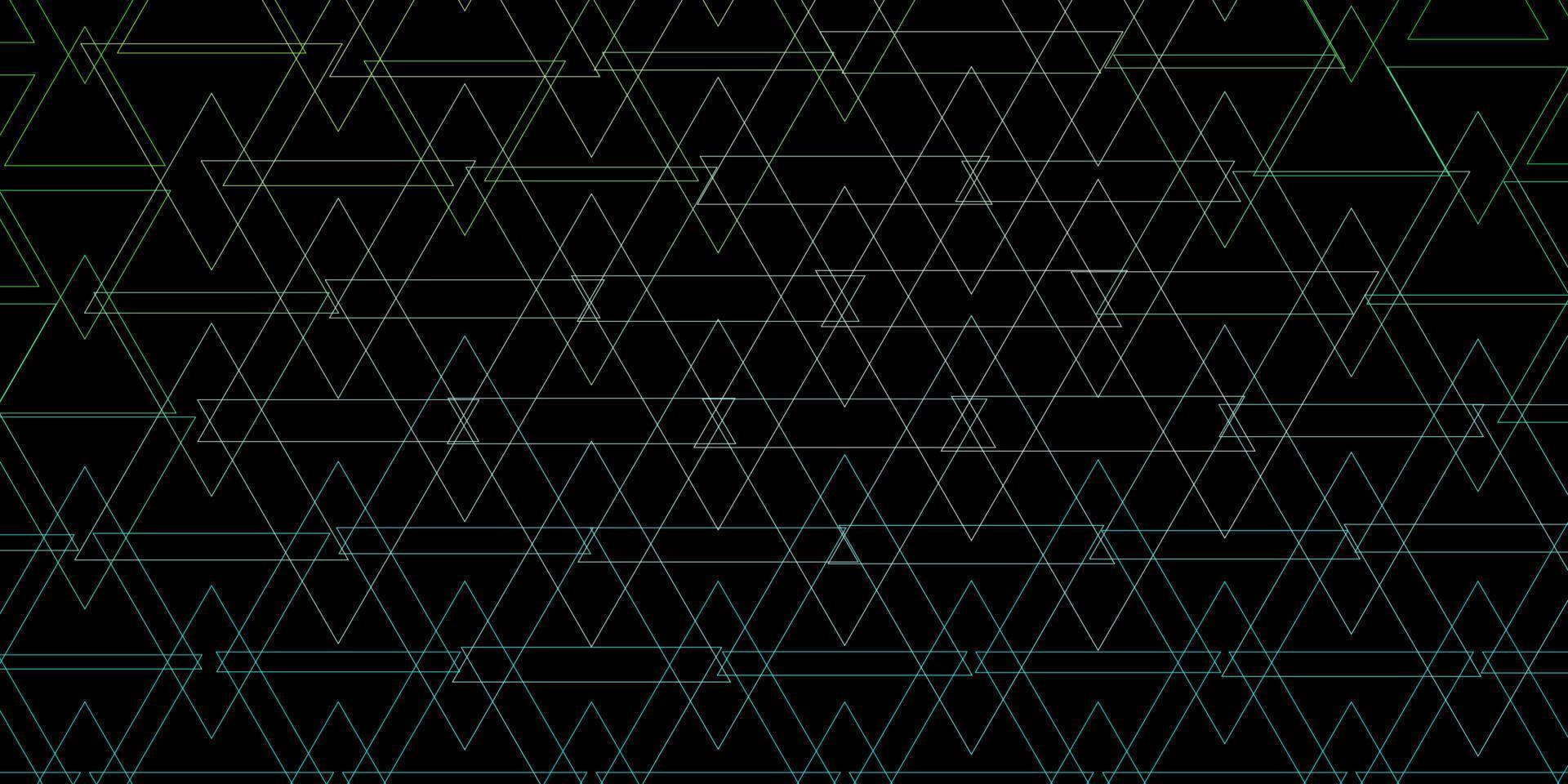 Fondo de vector azul oscuro, verde con triángulos.