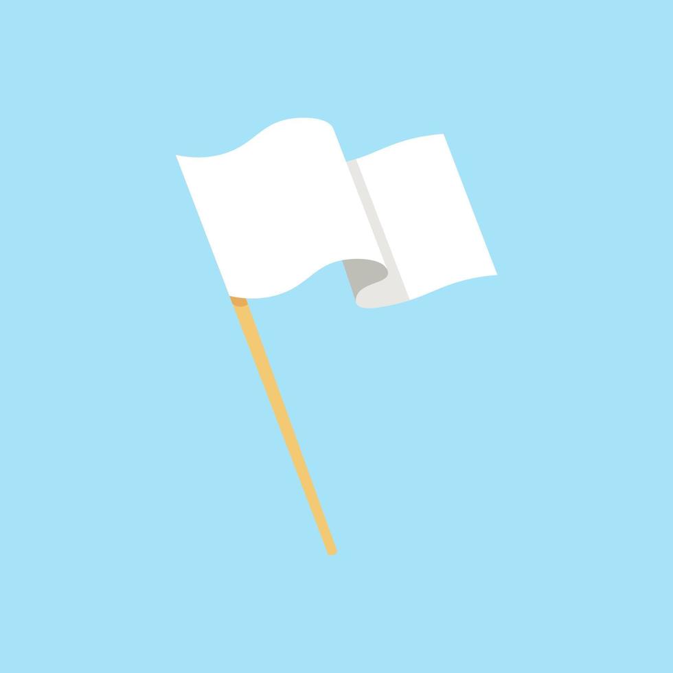 White flag flat design vector