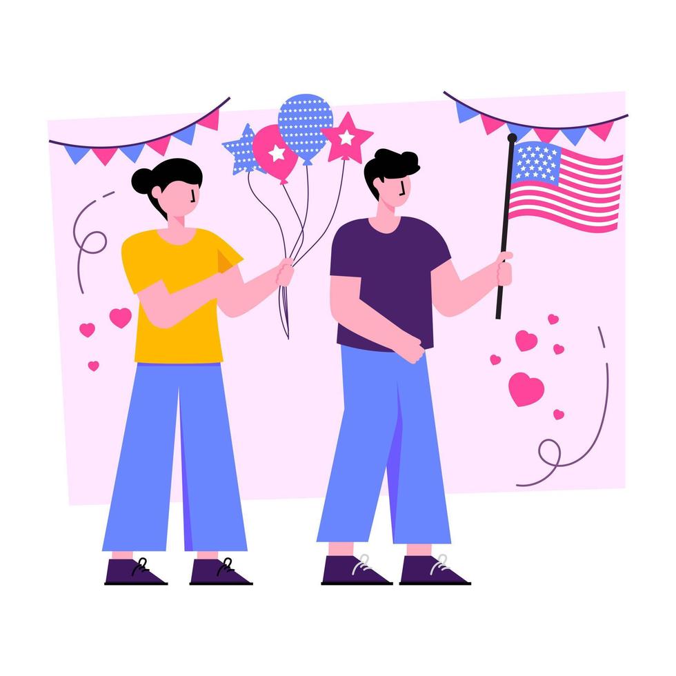 American independence day illustration in perfect design vector