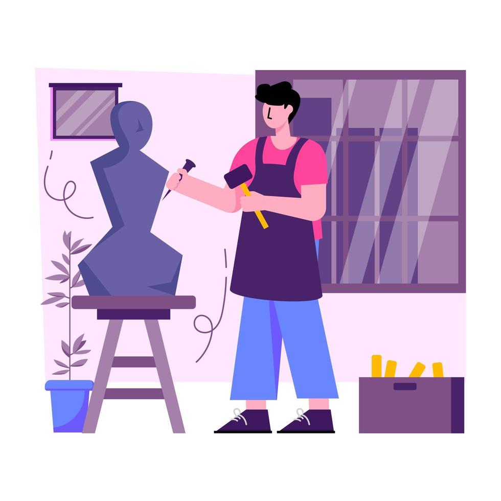 Modern design illustration of handyman vector