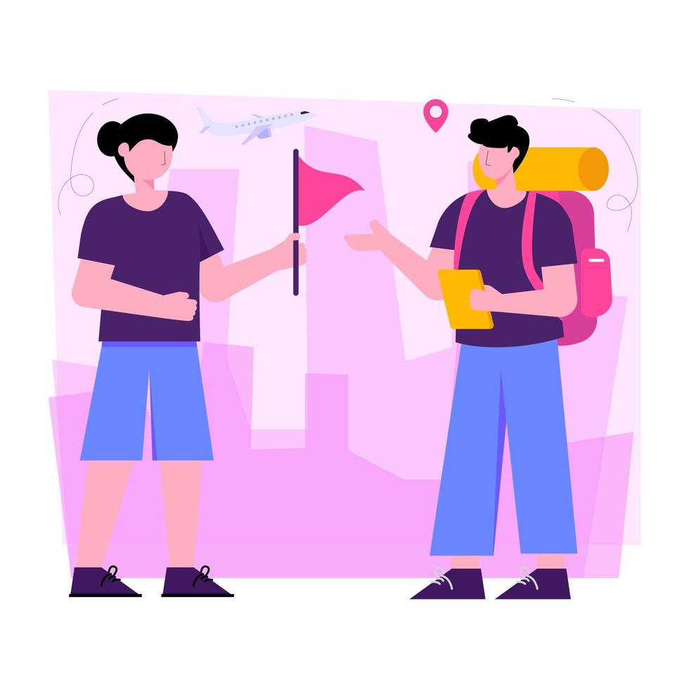 Tour guide illustration, editable vector