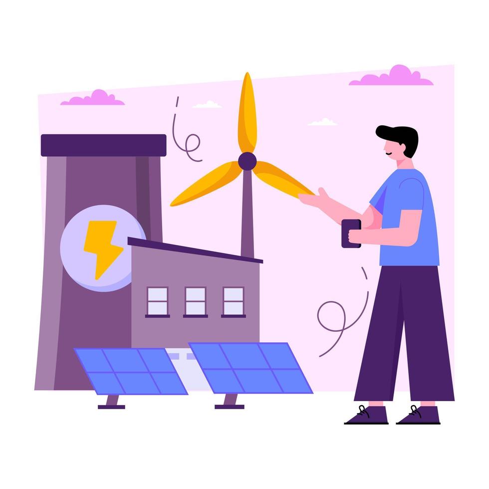 Editable design illustration of renewable energy vector