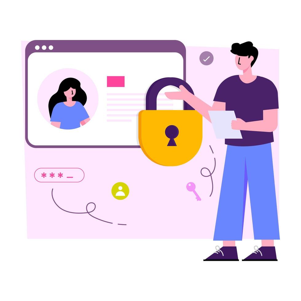 Perfect design illustration of web profile security vector