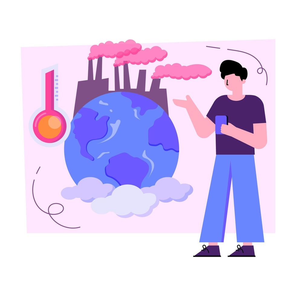 ilustración de diseño perfecto de la contaminación global vector