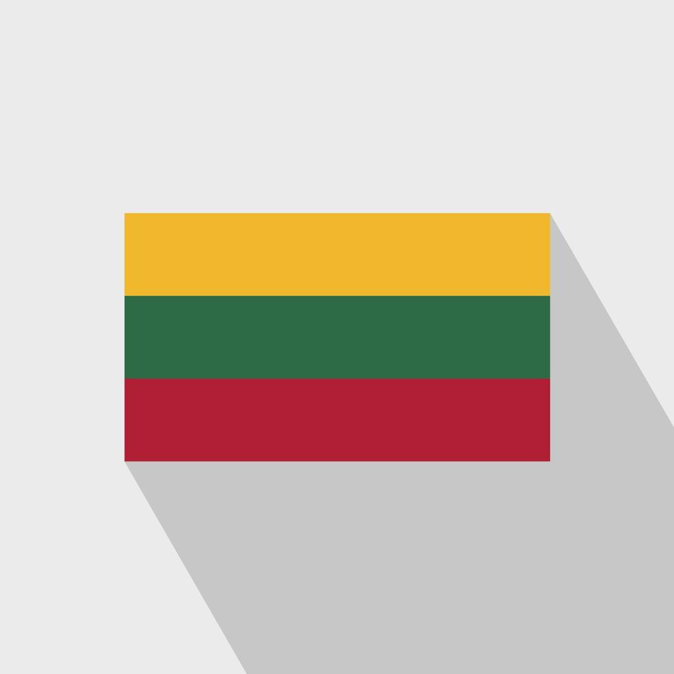 Lithuania flag Long Shadow design vector