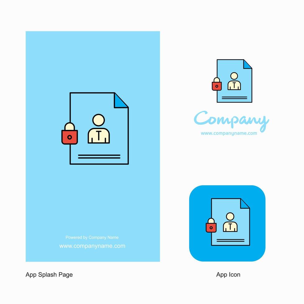 Protected document Company Logo App Icon and Splash Page Design Creative Business App Design Elements vector