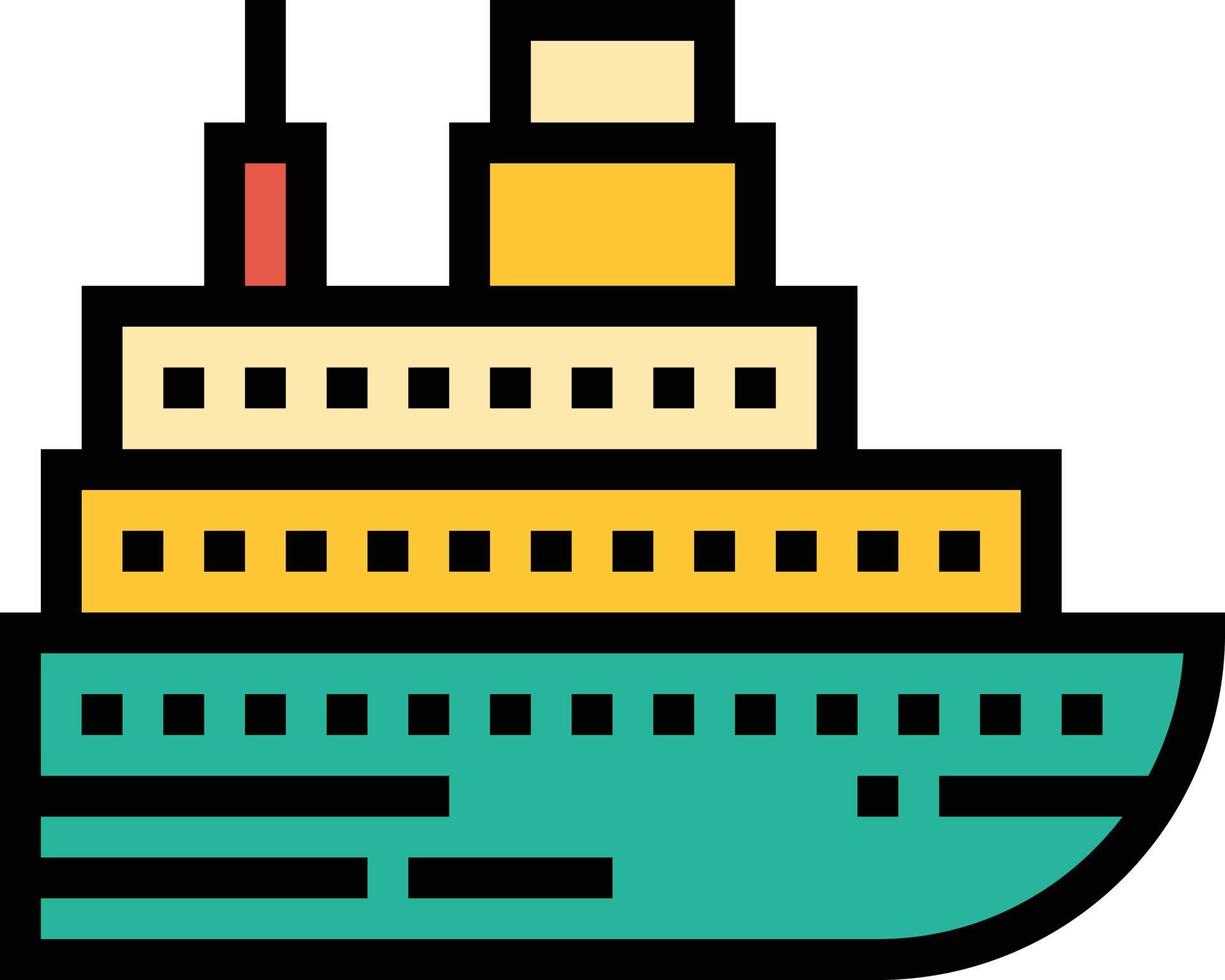 ship boat cruise yacht transportation transport - filled outline icon vector