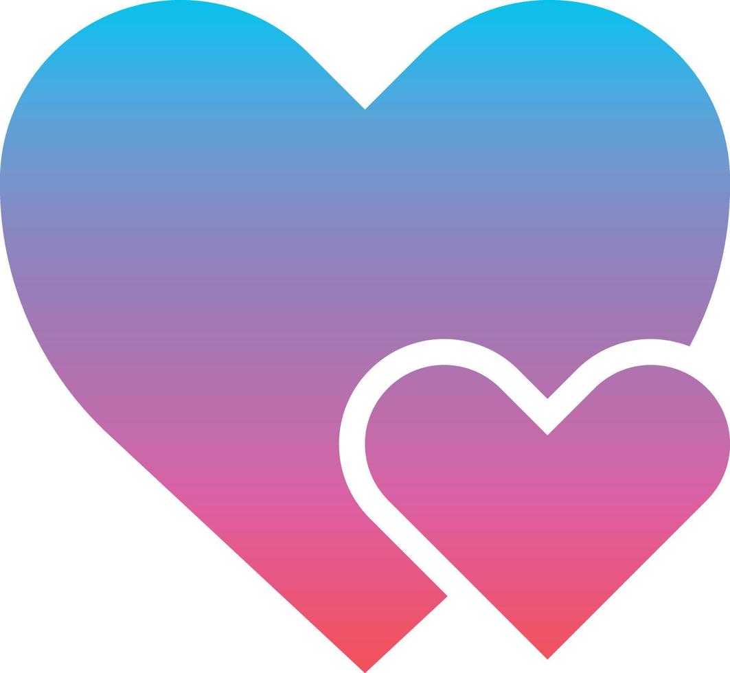 love heart shapes like - gradient solid icon vector