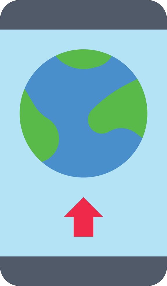 worldwide connect mobile upload world trade - flat icon vector