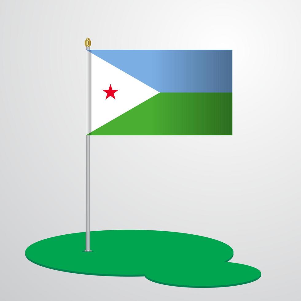 Asta de la bandera de Yibuti vector