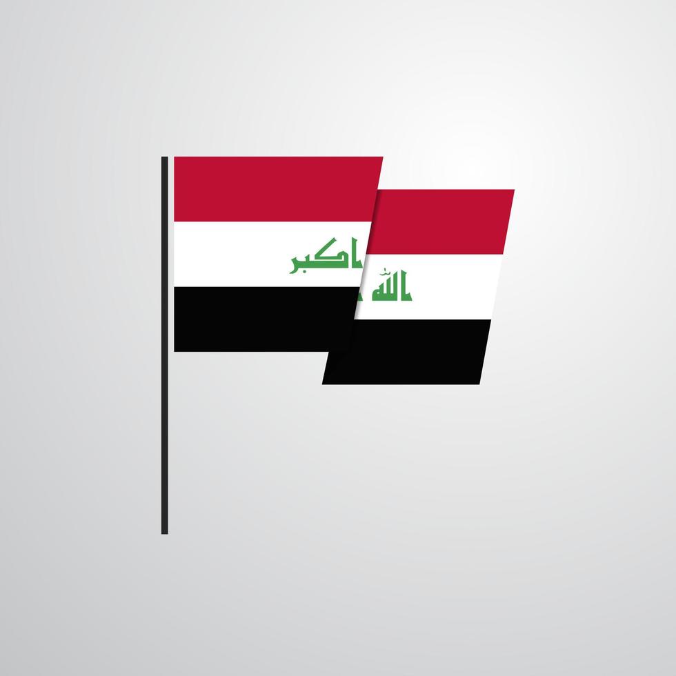 Iraq waving Flag design vector