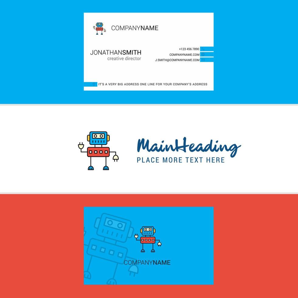 Beautiful Robotics Logo and business card vertical Design Vector