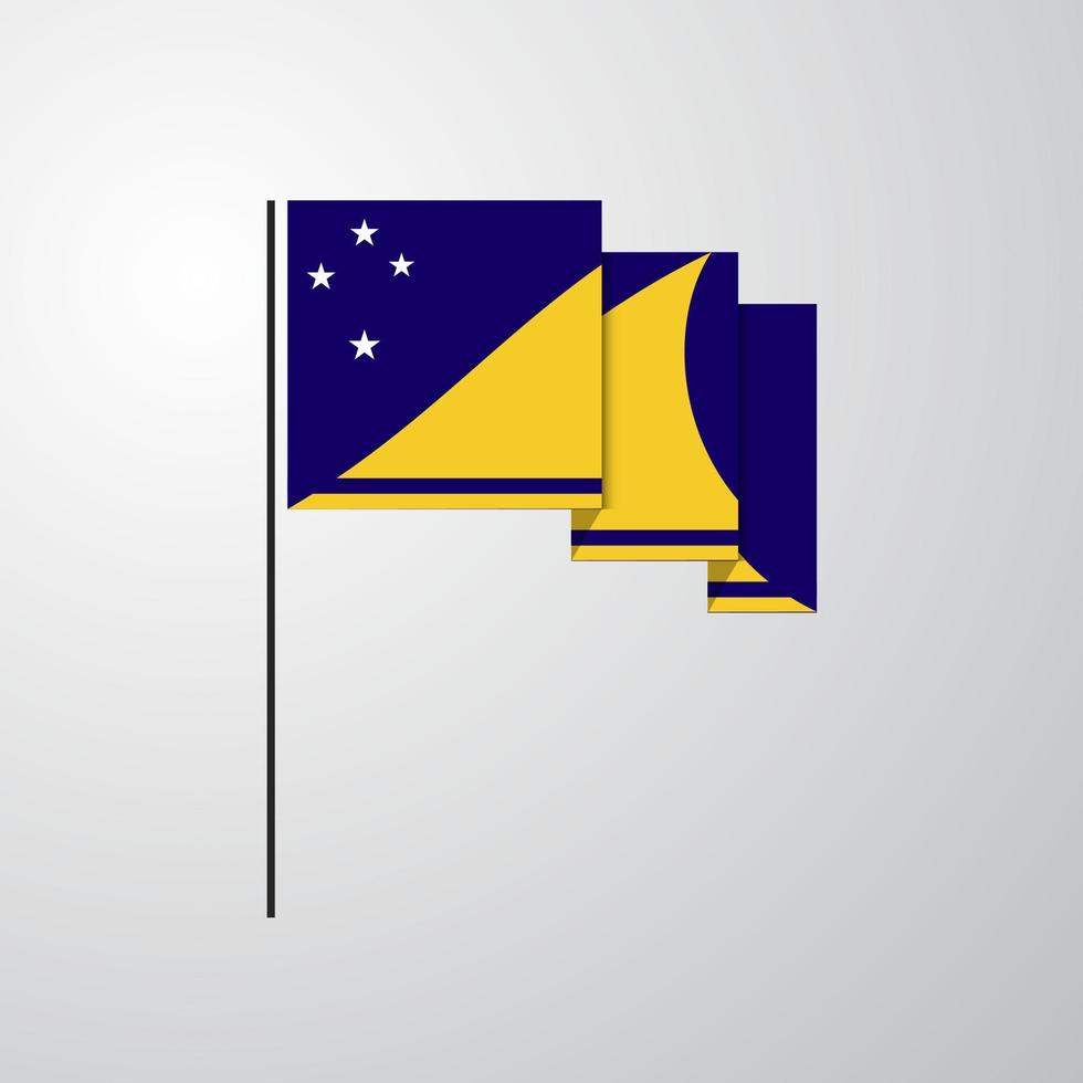 tokelau bandera ondeante fondo creativo vector