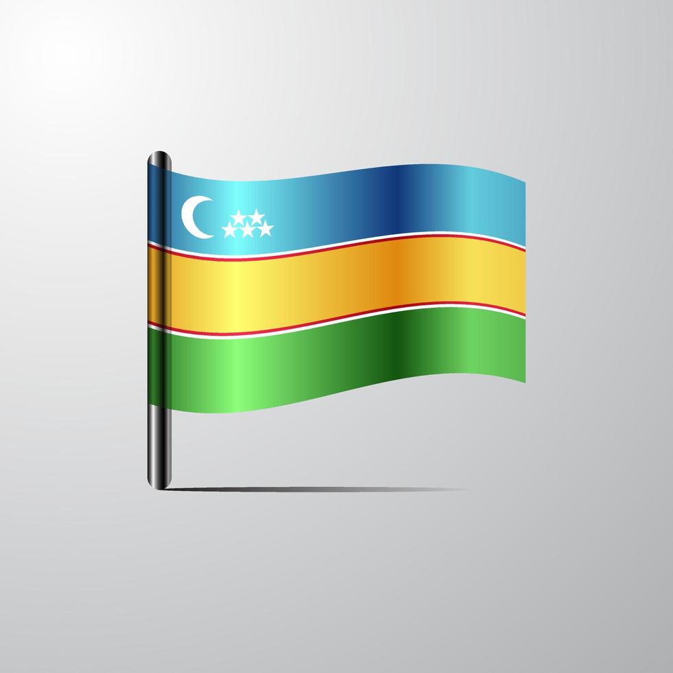 Karakalpakstan waving Shiny Flag design vector