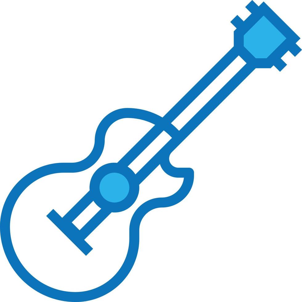 guitar party instrument music musical - blue icon vector