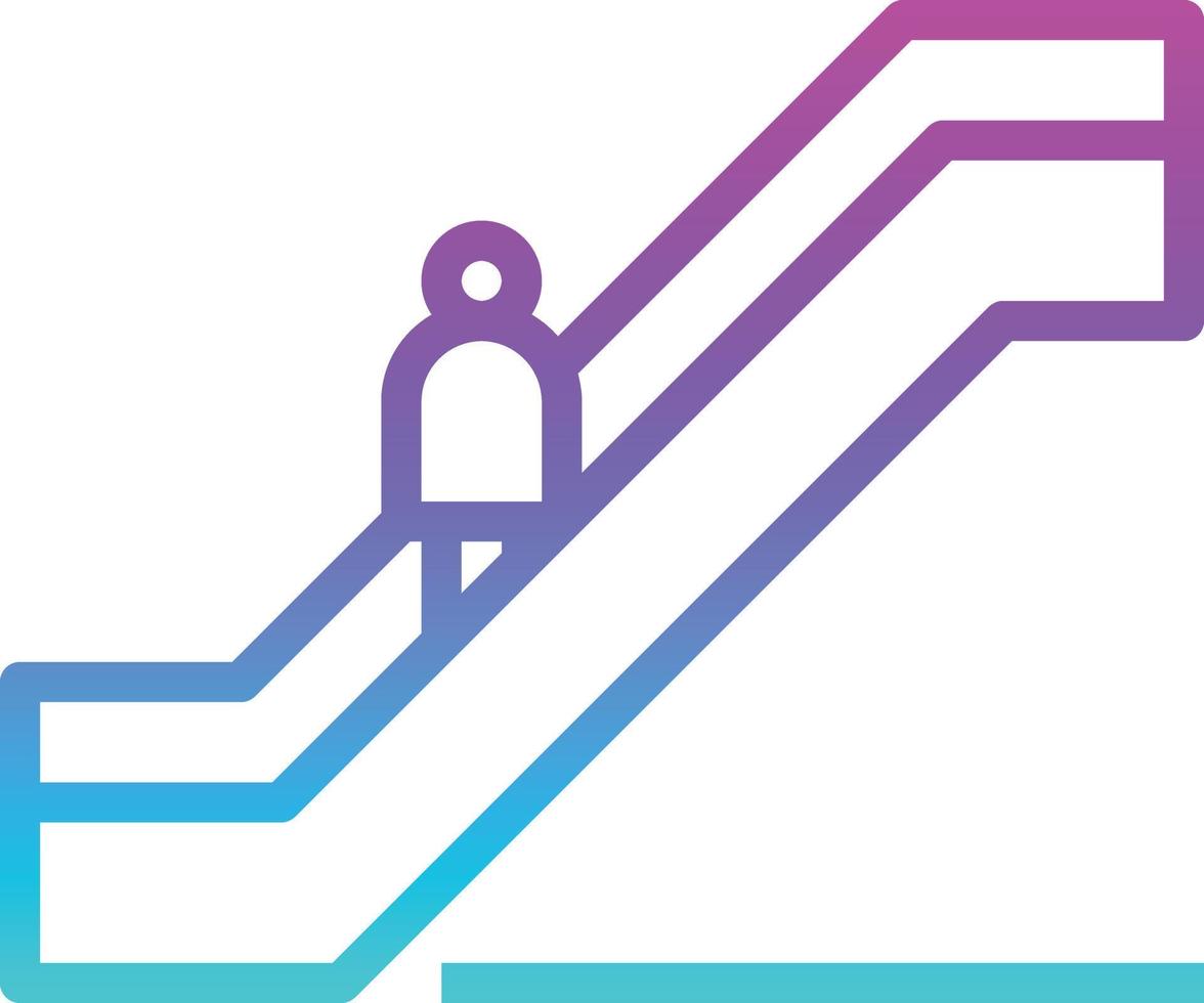 escalator transportation person - gradient icon vector