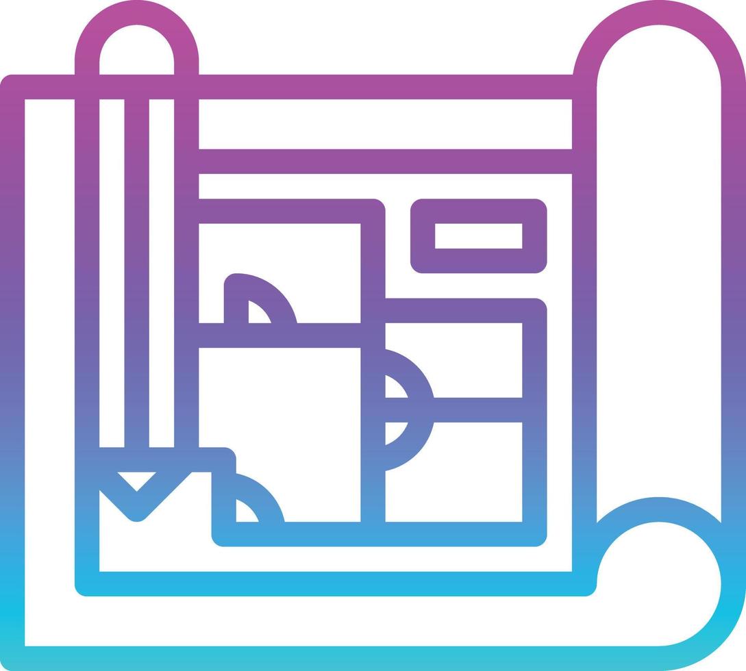 blueprint construction build - gradient icon vector