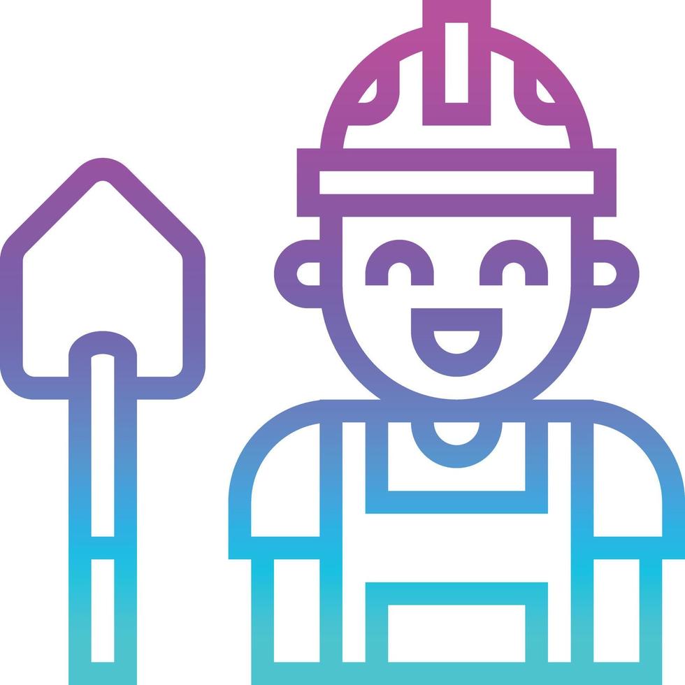 worker job avatar construction - gradient icon vector