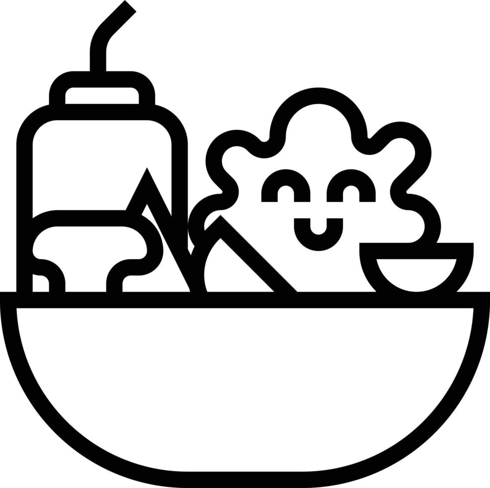 Ensalada de alimentos vegetales saludables - icono de contorno vector