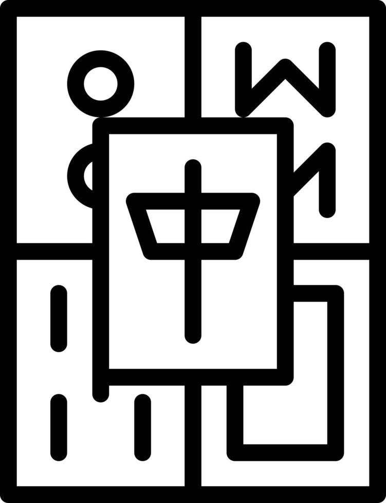 mahjong chinese game board - outline icon vector