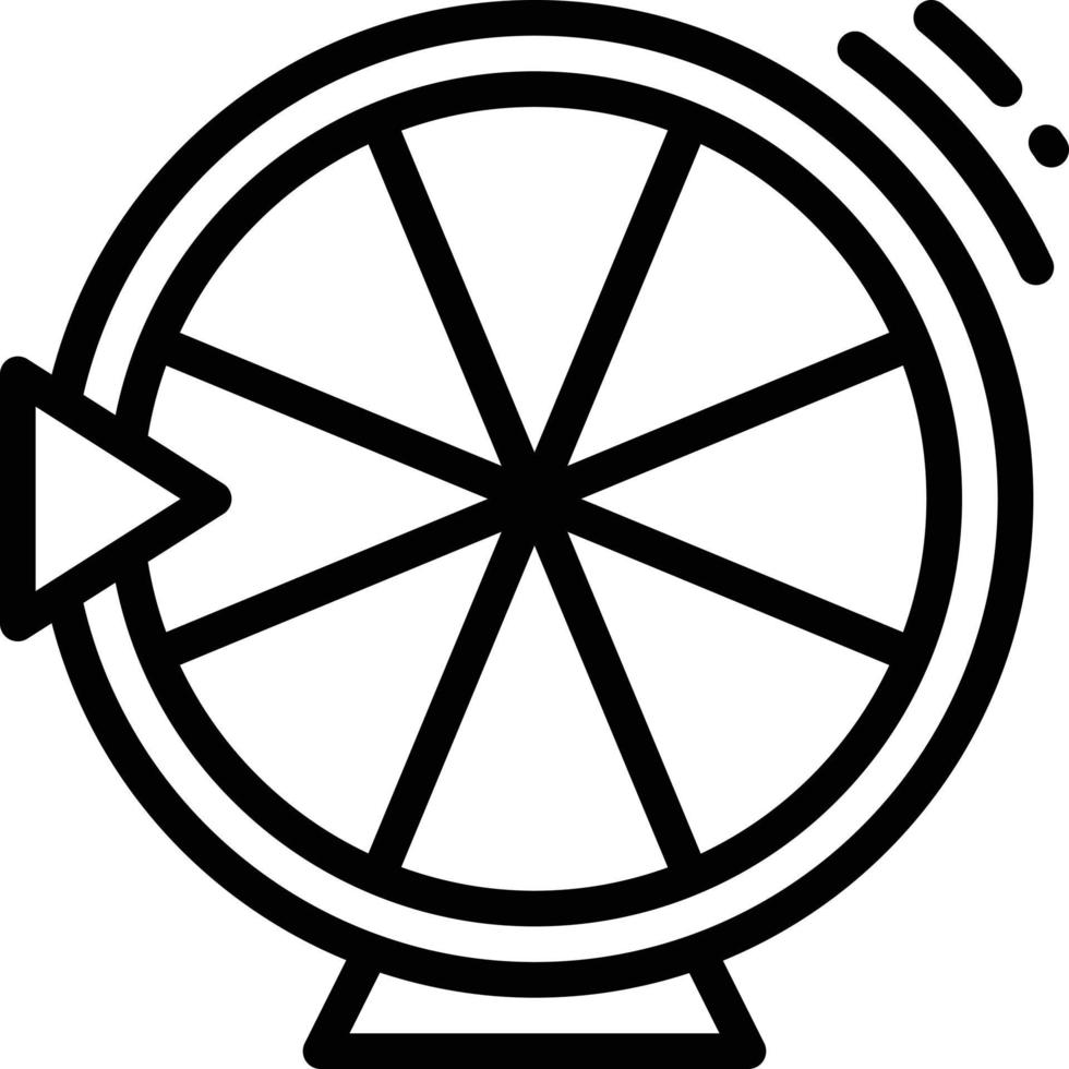 wheel of fortune roll spin gambling spinning - outline icon vector