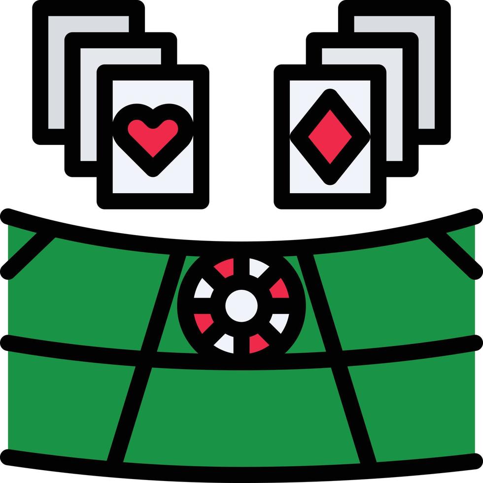 baccarat casino game cards winner betting - filled outline icon vector