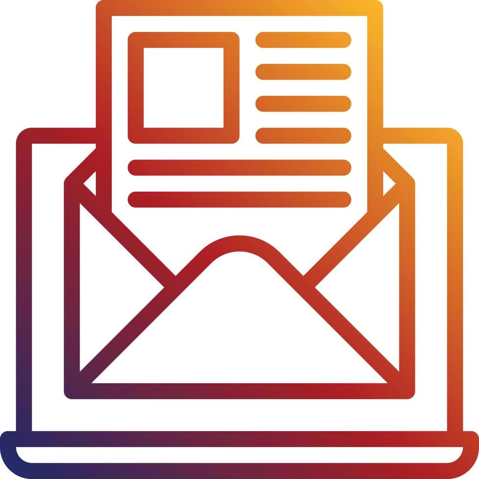 email computer newsletter online - gradient icon vector