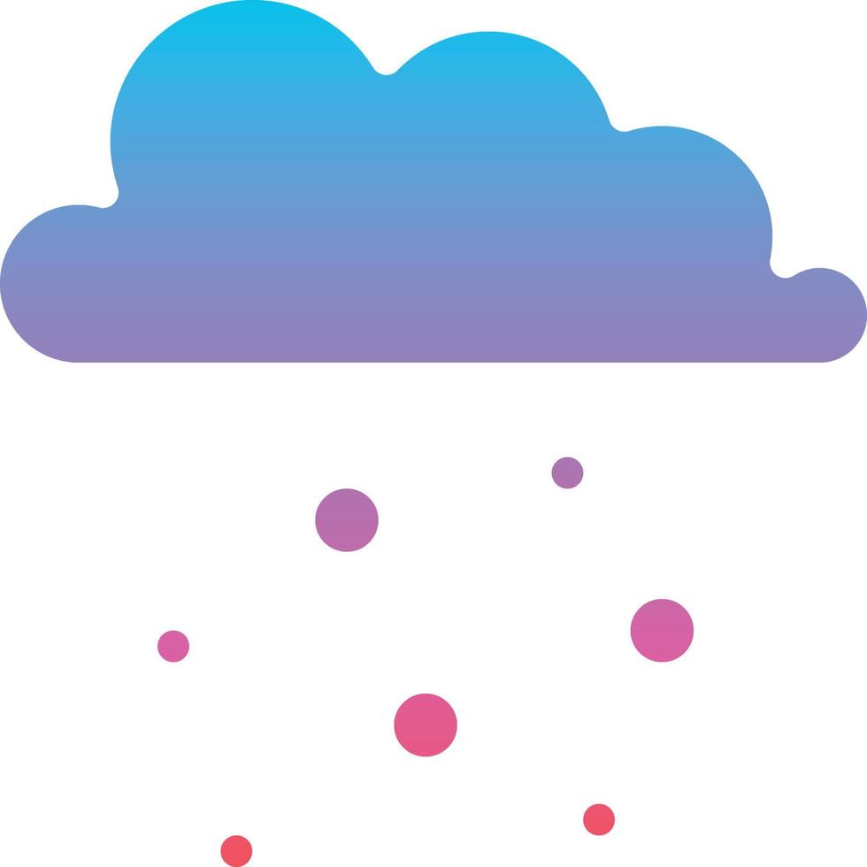 snowing raining falling winter rain - gradient solid icon vector