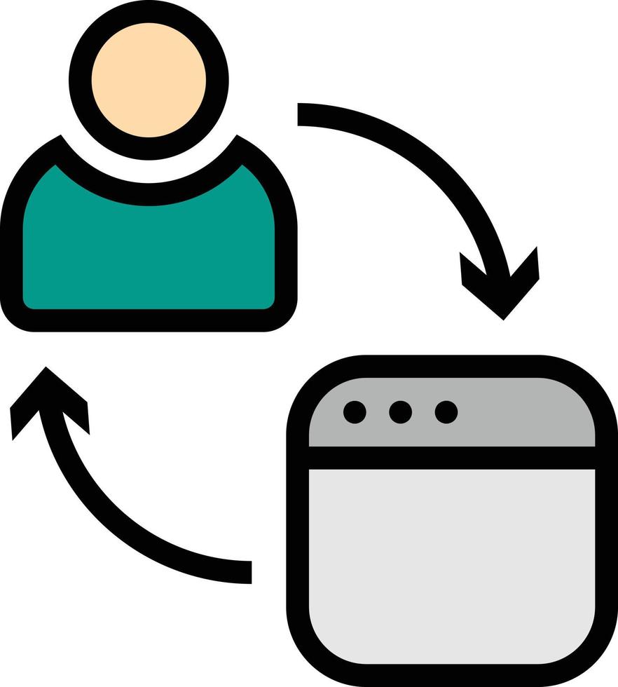 interaction user experience software development - filled outline icon vector