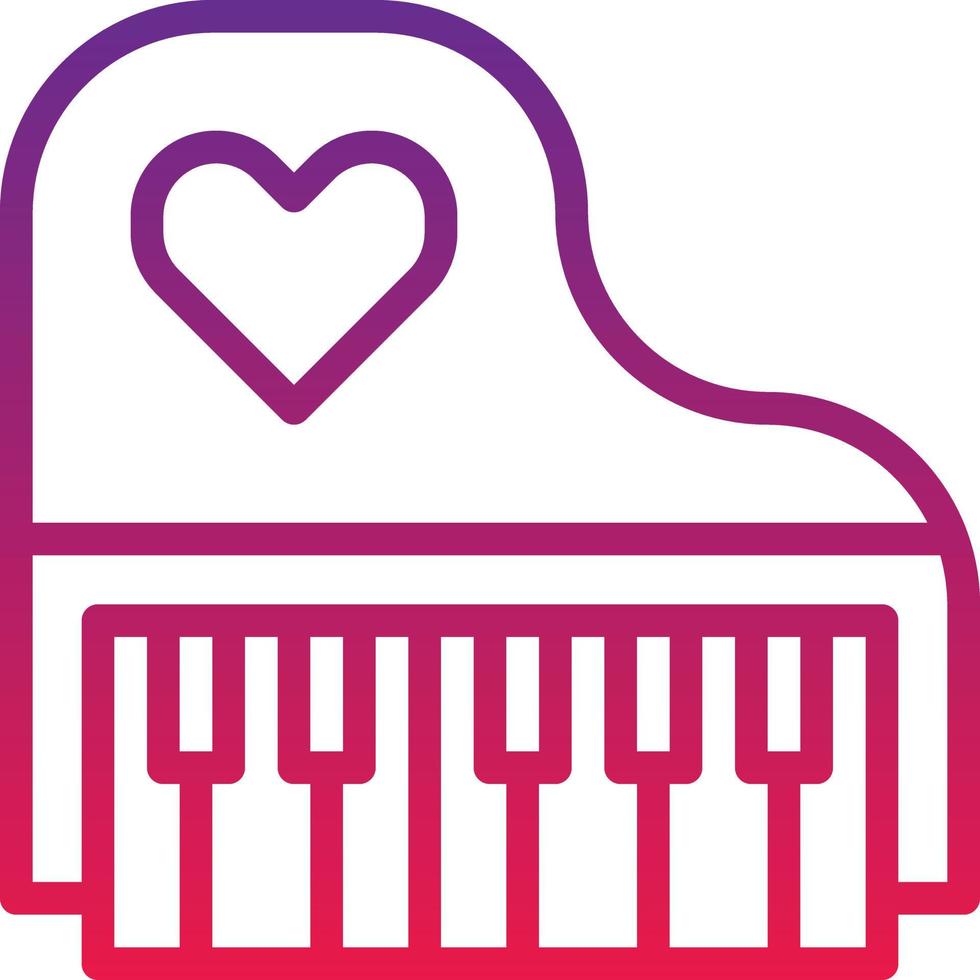 piano music love instrument musical instrument melody music instrument love and romance - gradient icon vector