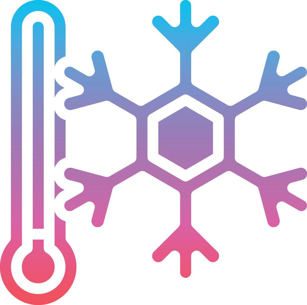 cold temperature freeze chill - gradient solid icon vector