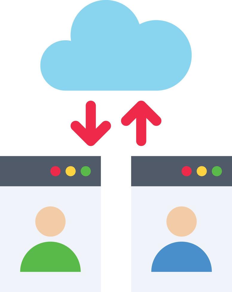 cloud computing account storage - flat icon vector