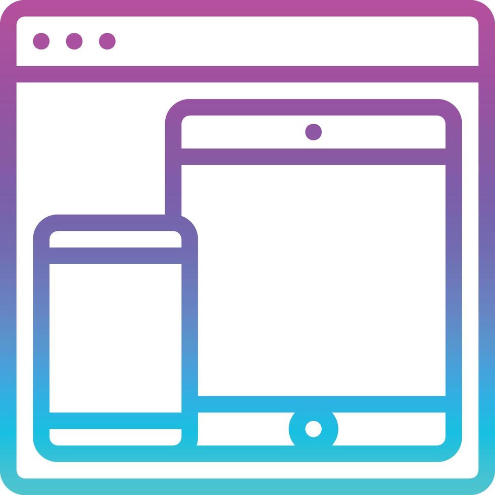 platform cross multiple software development - gradient icon vector