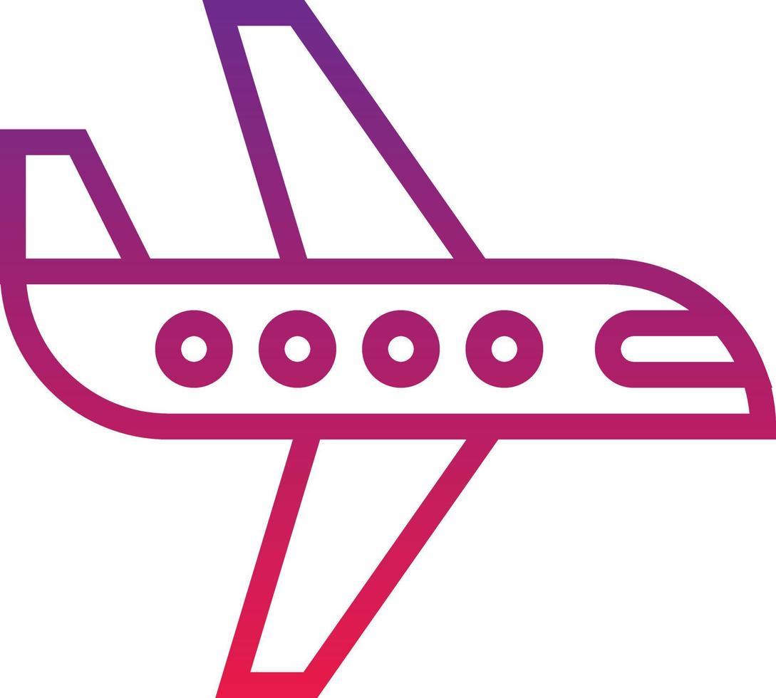 transporte viaje avión aeropuerto avión avión vuelo transporte - icono degradado vector