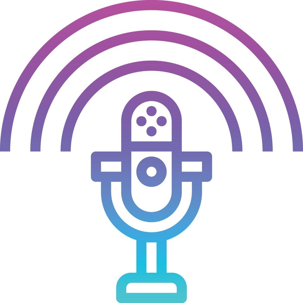 podcast microphone news speech multimedia - gradient icon vector