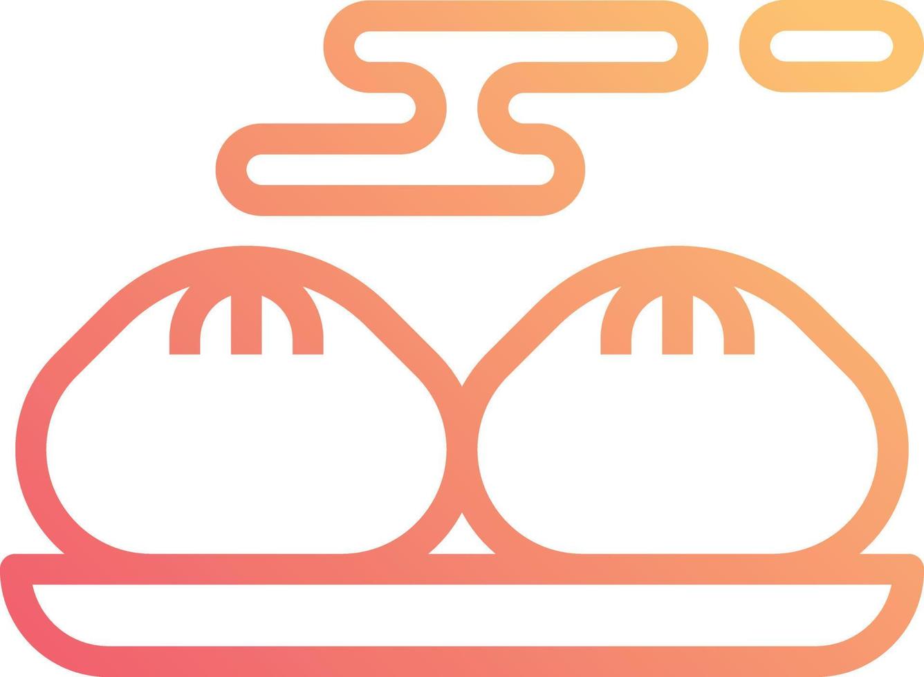 steamed bun food meal - gradient icon vector