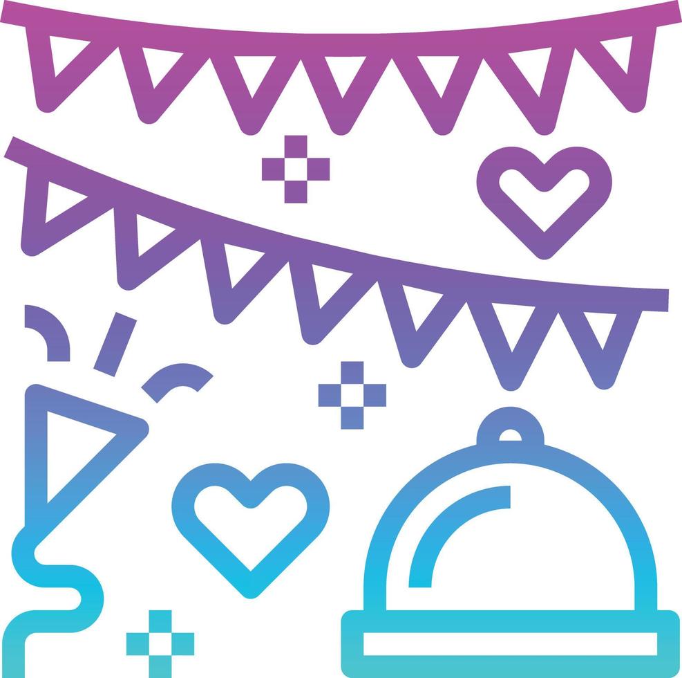 party birthday celebration birthday and party - gradient icon vector