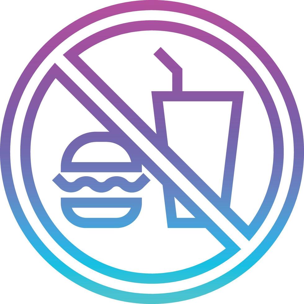 no hay transporte de bebidas alimenticias - icono de gradiente vector