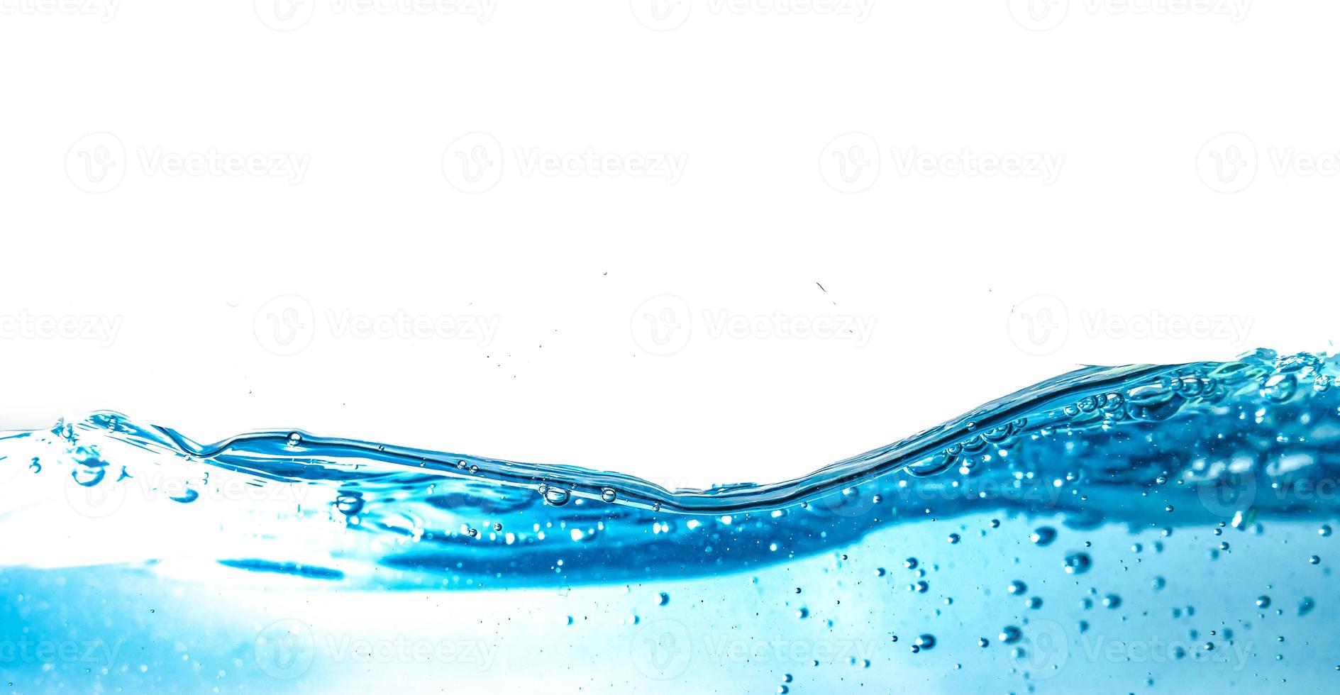 Clear water waves. Water  blue wave splash isolated on white background. Clear water waves. Water wave  and air bubbles isolated over white background. photo