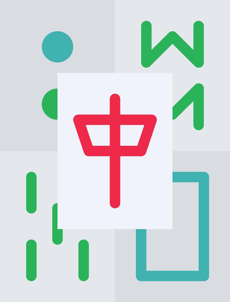 mahjong chinese game board - flat icon vector