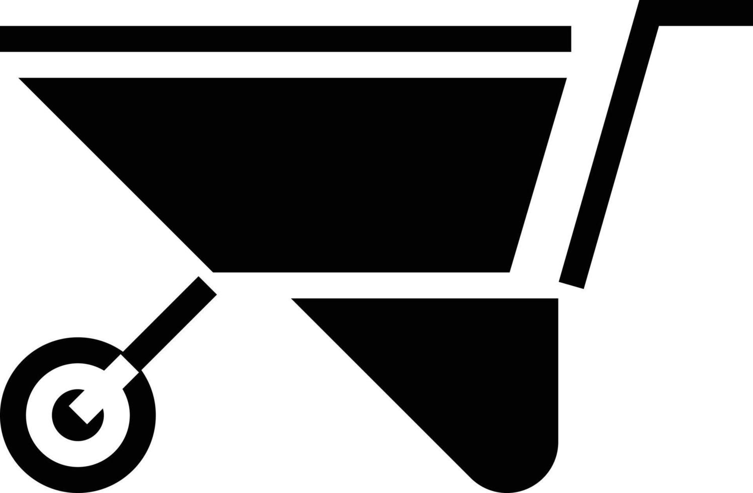 wheelbarrow tool construction - solid icon vector